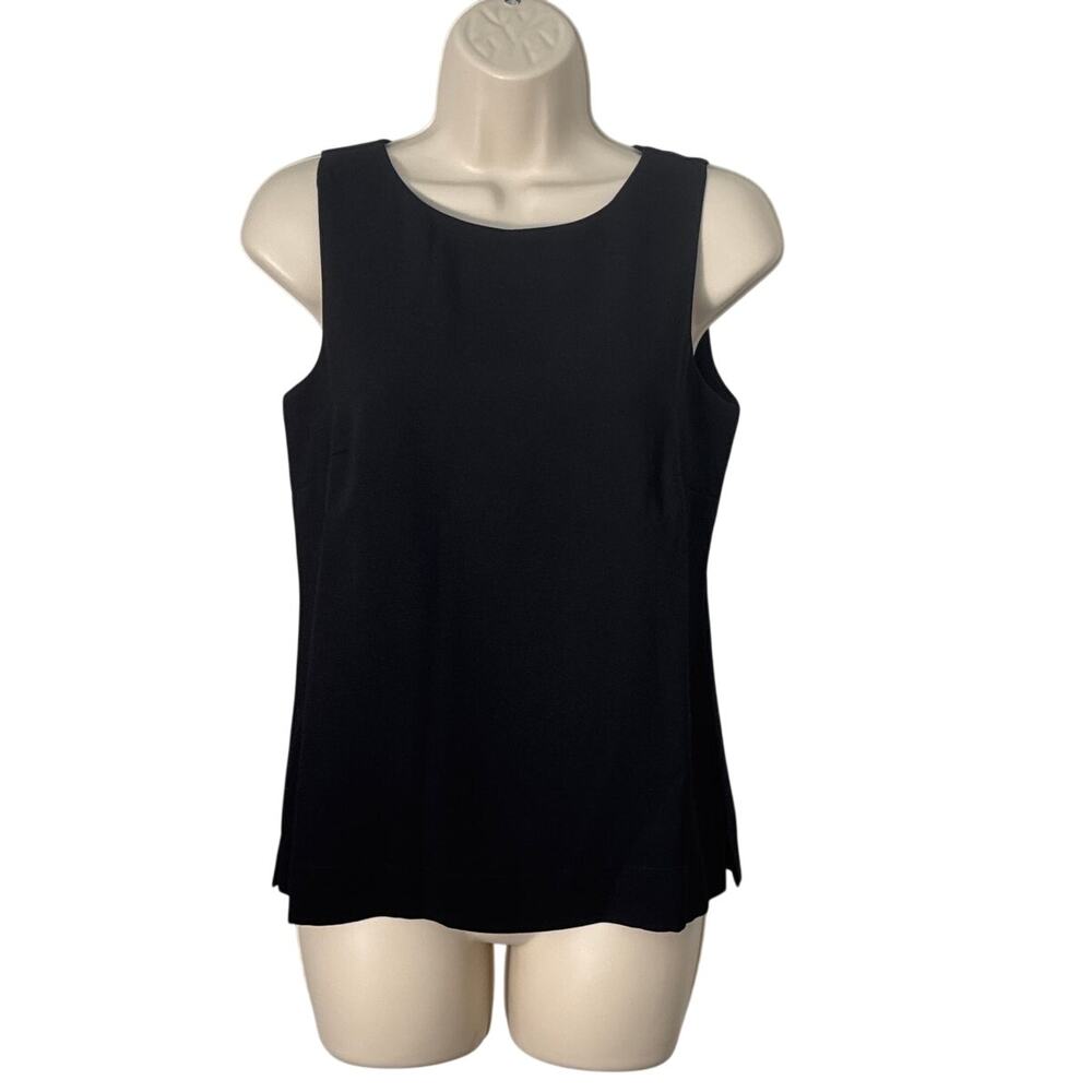 J. Crew Classic‎ Black Drapey Pullover Tank Office Minimalist Size 0